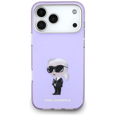 Karl Lagerfeld IML Aquarelle Karl &amp; Choupette &amp; Logo MagSafe Case for iPhone 17 Pro Max - Purple