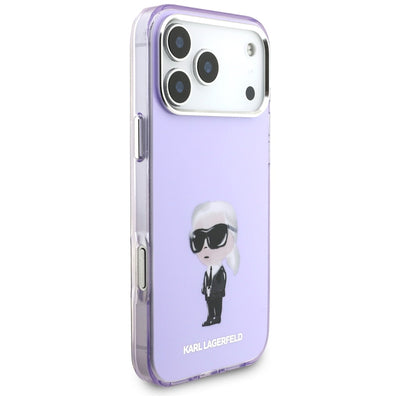 Karl Lagerfeld IML Aquarelle Karl &amp; Choupette &amp; Logo MagSafe Case for iPhone 17 Pro Max - Purple
