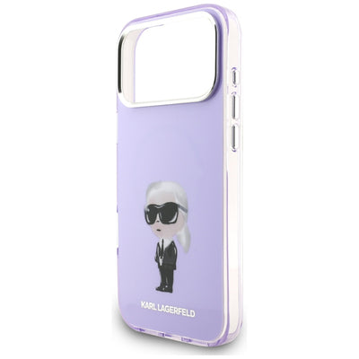 Karl Lagerfeld IML Aquarelle Karl &amp; Choupette &amp; Logo MagSafe Case for iPhone 17 Pro Max - Purple