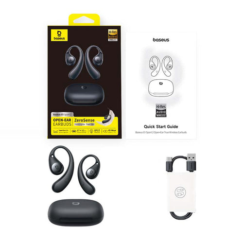 Baseus Eli Sport 2 OWS Bluetooth 6.0 ENC Wireless Headphones - Black