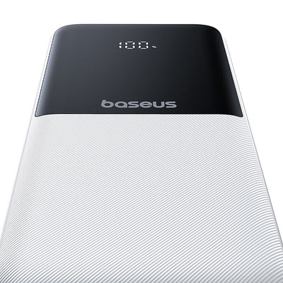 Powerbank Baseus Lipow 10000mAh 22,5W z dwoma wbudowanymi kablami (z kablem Baseus Simple USB-A - USB-C 3A 20cm) - biały