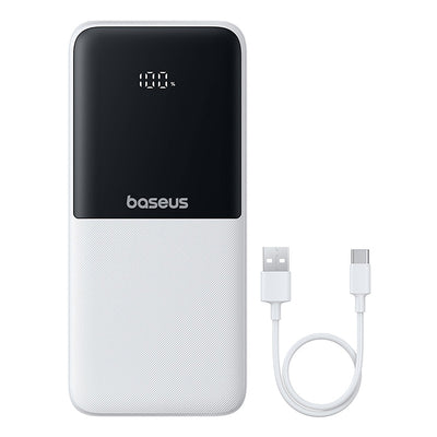 Powerbank Baseus Lipow 10000mAh 22,5W z dwoma wbudowanymi kablami (z kablem Baseus Simple USB-A - USB-C 3A 20cm) - biały