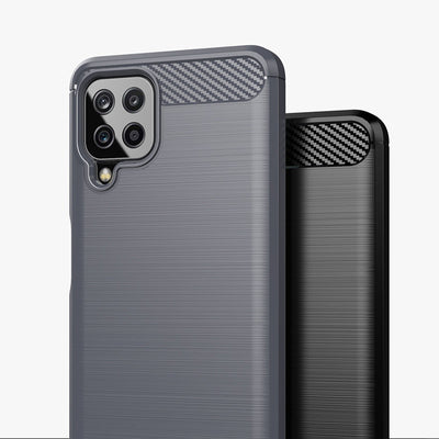 Carbon Case Flexible Cover TPU Case for Samsung Galaxy A22 4G black — Hurtel