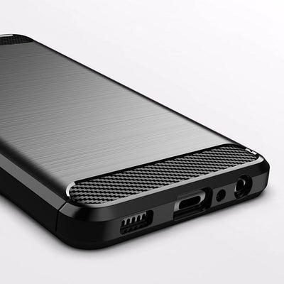 Carbon Case Flexible Cover TPU Case for Samsung Galaxy A22 4G black — Hurtel