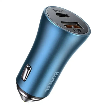 Baseus Golden Contactor Pro car charger, USB + USB-C, QC4.0+, PD, SCP, 40W (blue) - Product Image 1