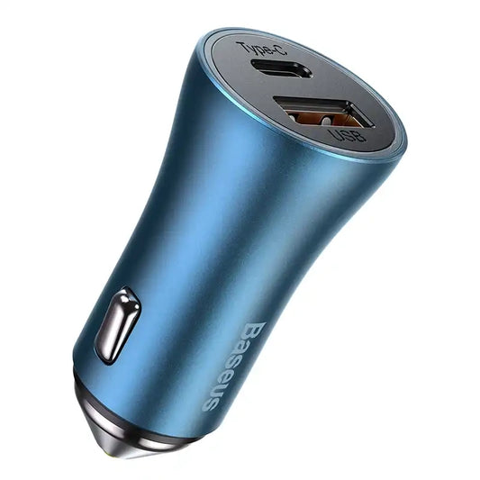 Baseus Golden Contactor Pro car charger, USB + USB-C, QC4.0+, PD, SCP, 40W (blue) - Product Image 1