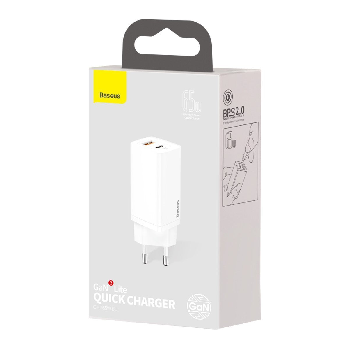 Quick Travel Charger Baseus GaN2 Lite USB+C 65W EU (white) - Product Image 10
