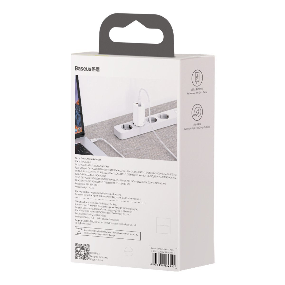 Quick Travel Charger Baseus GaN2 Lite USB+C 65W EU (white) - Product Image 11