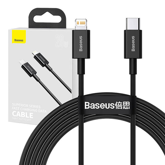 Baseus Superior Series Cable USB-C to iP, 20W, PD, 2m (black) - Product Image 1