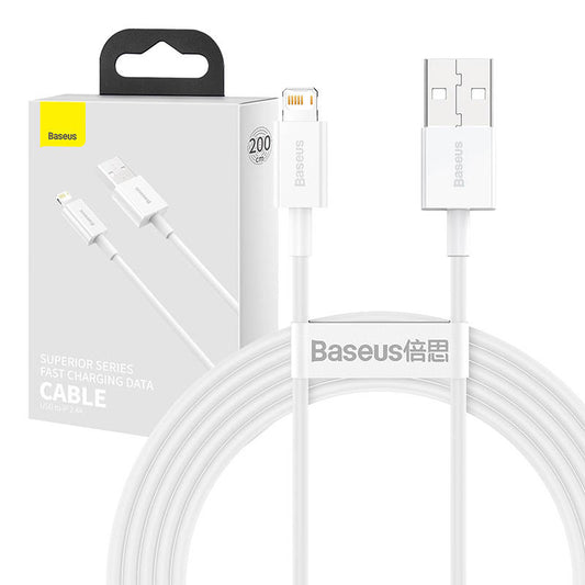 Baseus Superior Series Cable USB to iP 2.4A 2m (white) - Product Image 1