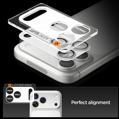 Spigen Optik Pro XL Camera Lens Glass for iPhone 17 Pro - Silver