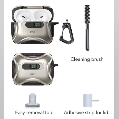 ESR Cyber ​​FlickLock MagSafe case for AirPods Pro 3 - silver