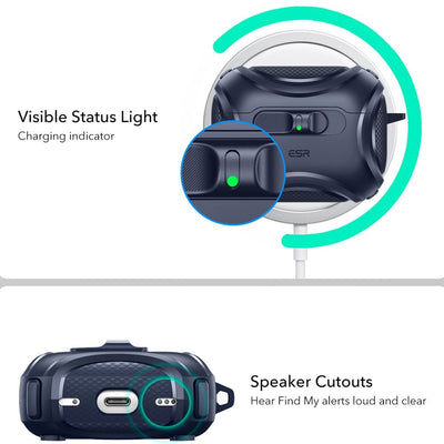 ESR Cyber ​​FlickLock MagSafe Case for AirPods Pro 3 - Navy Blue