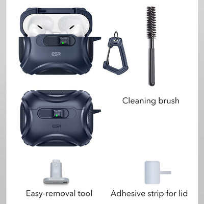 ESR Cyber ​​FlickLock MagSafe Case for AirPods Pro 3 - Navy Blue