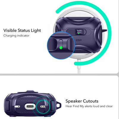 ESR Cyber ​​FlickLock MagSafe Case for AirPods Pro 3 - Purple