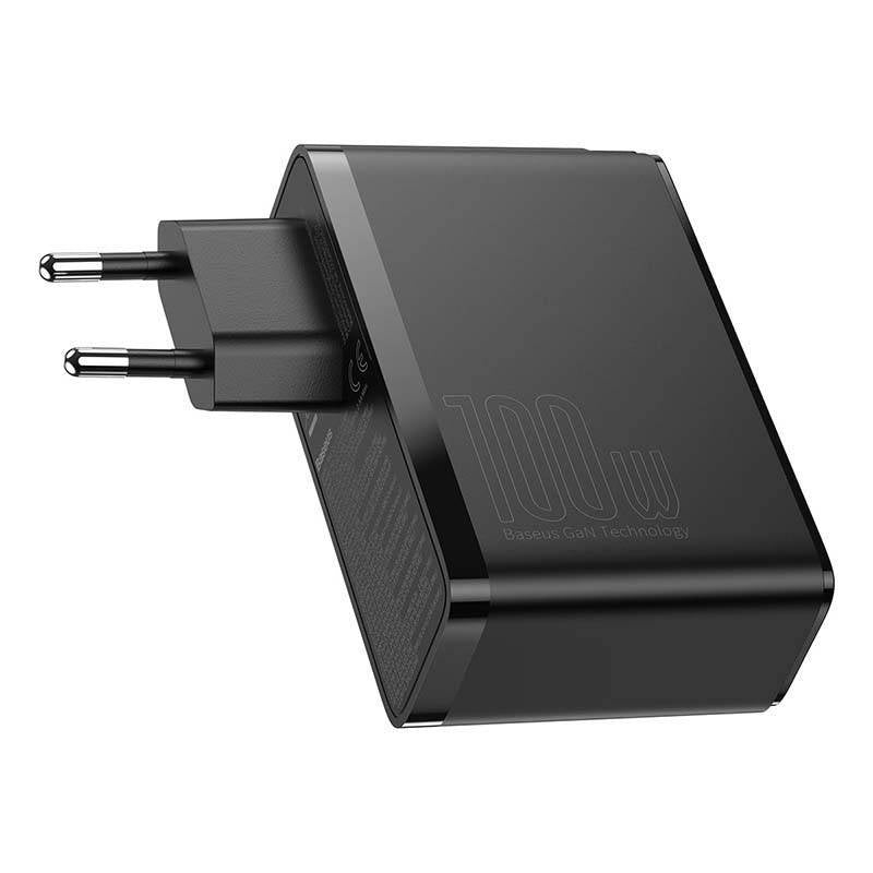 Travel Charger Baseus GaN2 Pro Quick  2x USB + 2x USB-C, 100W, EU (Black) - Product Image 10