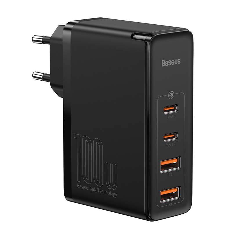 Travel Charger Baseus GaN2 Pro Quick  2x USB + 2x USB-C, 100W, EU (Black) - Product Image 11