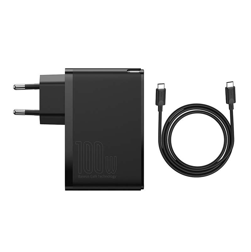 Travel Charger Baseus GaN2 Pro Quick  2x USB + 2x USB-C, 100W, EU (Black) - Product Image 5