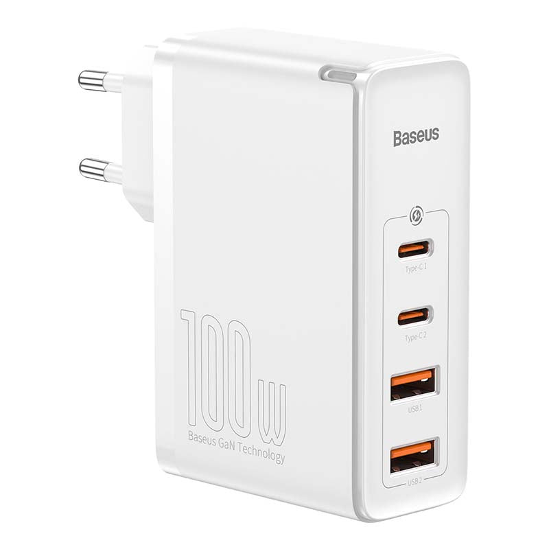 Travel Charger Baseus GaN2 Pro Quick  2x USB + 2x USB-C, 100W, EU (white) - Product Image 3