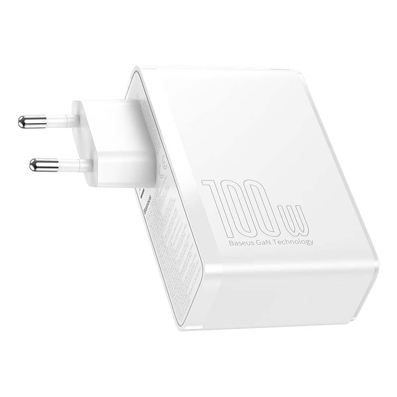 Travel Charger Baseus GaN2 Pro Quick  2x USB + 2x USB-C, 100W, EU (white) - Product Image 6