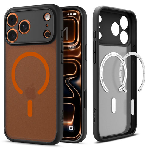 Spigen Ultra Hybrid MagSafe Case for iPhone 17 Pro Max - Black and Orange