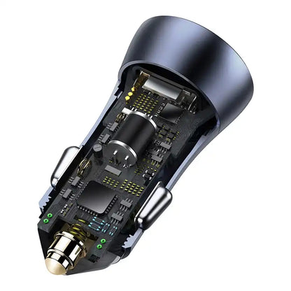 Ładowarka samochodowa Baseus Golden Contactor Pro, USB + USB-C, QC4.0+, PD, SCP, 40W (szara) + kabel USB do USB-C 1m (czarny) - Product Image 6
