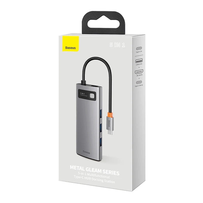 Hub 5in1 Baseus Metal Gleam Series, USB-C to 3x USB 3.0 + HDMI + USB-C PD - Product Image 8