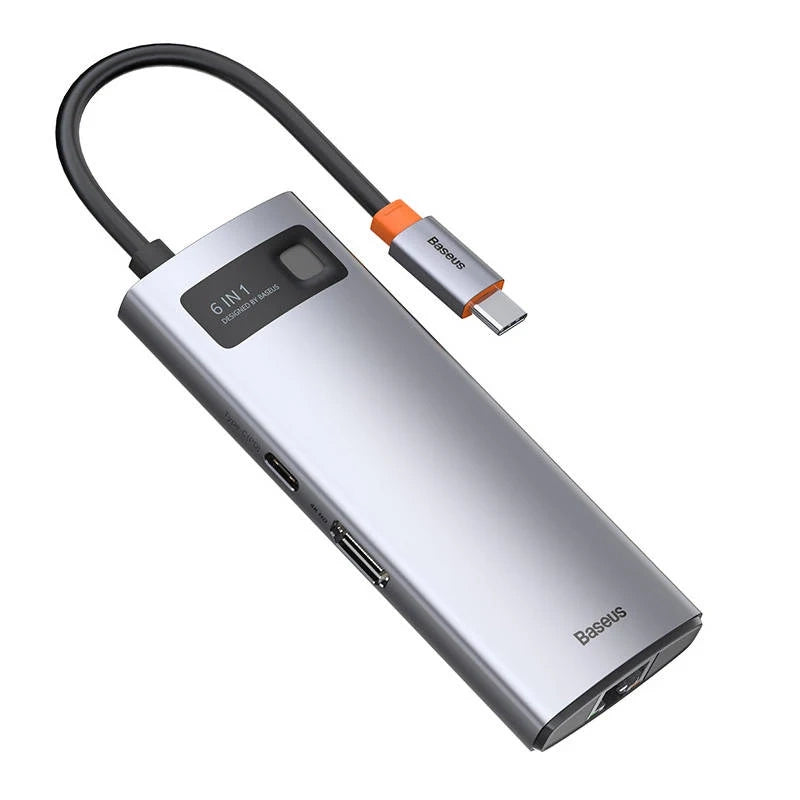 Hub 6in1 Baseus Metal Gleam Series, USB-C to 3x USB 3.0 + HDMI + USB-C PD + Ethernet RJ45 - Product Image 4