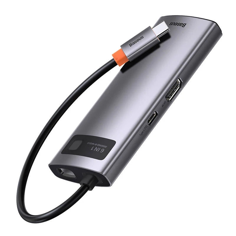 Hub 6in1 Baseus Metal Gleam Series, USB-C to 3x USB 3.0 + HDMI + USB-C PD + Ethernet RJ45 - Product Image 7