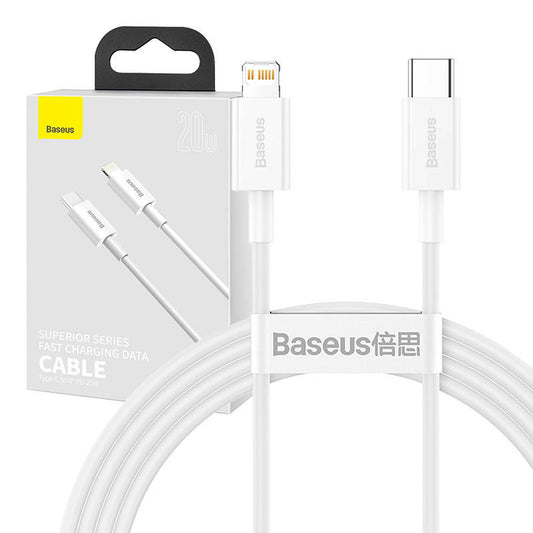Baseus Superior Series Cable USB-C to Lightning, 20W, PD, 1,5m (white) - Product Image 1