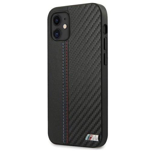 Etui BMW M Collection PU Carbon Stripe na iPhone 12 mini - czarne