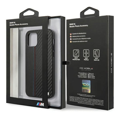 Etui BMW M Collection PU Carbon Stripe na iPhone 12 mini - czarne