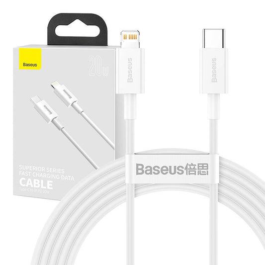 Baseus Superior Series Cable USB-C to Lightning, 20W, PD, 2m (white) - Product Image 1
