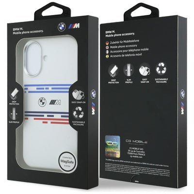BMW M Silicon Horizontal Line MagSafe Case for iPhone 17 - White