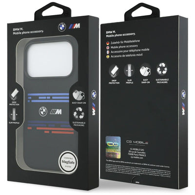 BMW M Silicon Horizontal Line MagSafe Case for iPhone 17 Pro - Black