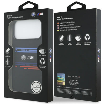 BMW M Silicon Horizontal Line MagSafe Case for iPhone 17 Pro Max - Black