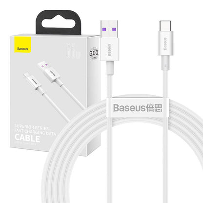 Baseus Superior Series Cable USB to USB-C, 66W, 2m (white) - Product Image 1