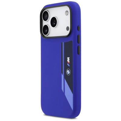 BMW M Silicon Vertical Logo MagSafe Case for iPhone 17 Pro - Navy Blue