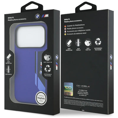 BMW M Silicon Vertical Logo MagSafe Case for iPhone 17 Pro - Navy Blue