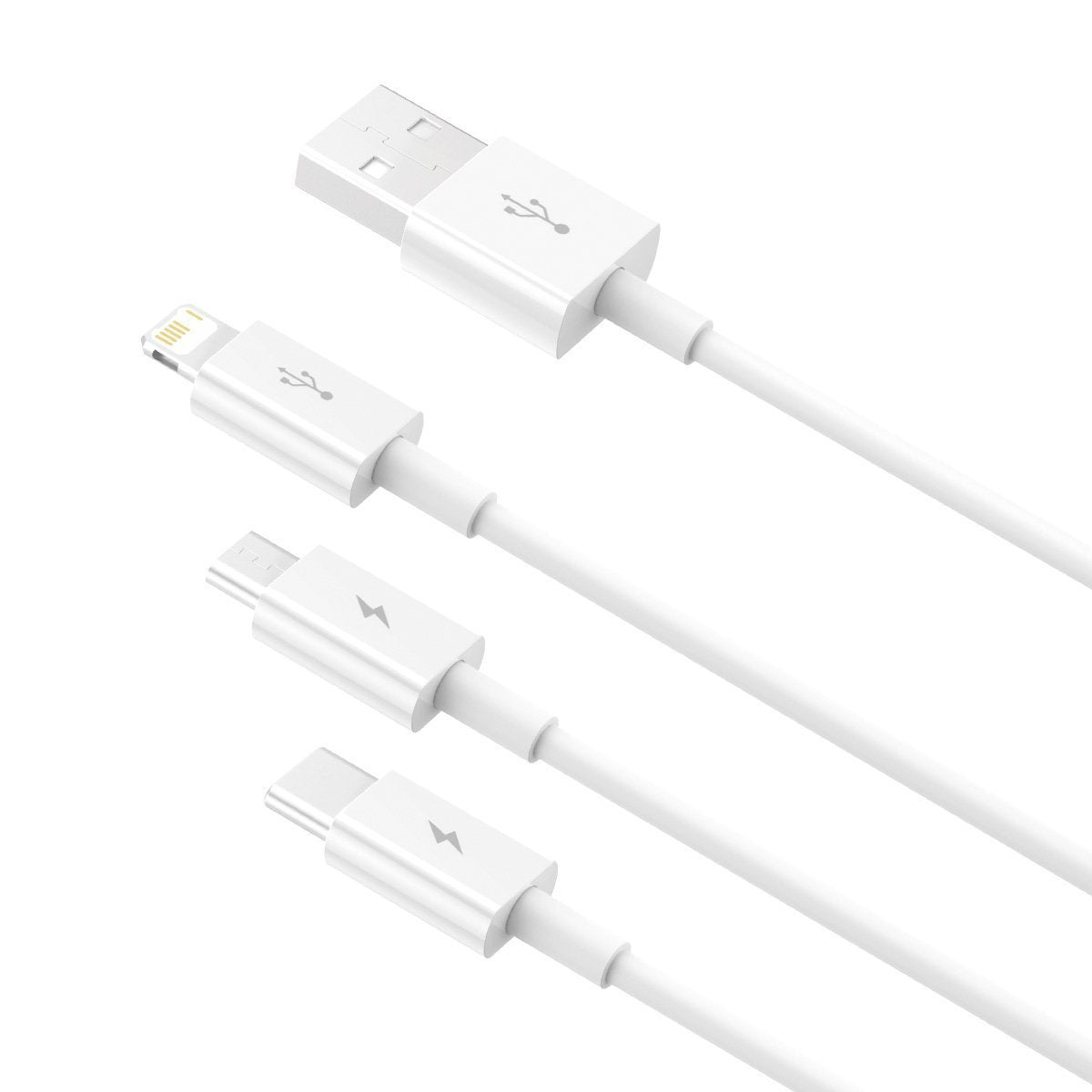 USB cable 3in1 Baseus Superior Series, USB to micro USB / USB-C / Lightning, 3.5A, 1.5m (white) - Product Image 5