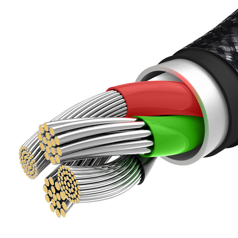 USB cable 3in1 Baseus Tungsten Gold, USB to micro USB / USB-C / Lightning, 3.5A, 1.5m (black) - Product Image 4