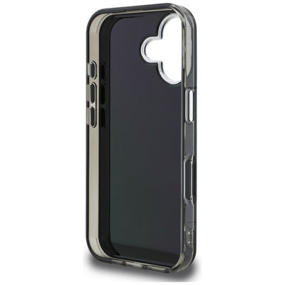 Karl Lagerfeld IML Aquarelle Karl &amp; Choupette &amp; Logo iPhone 16 Case - Black