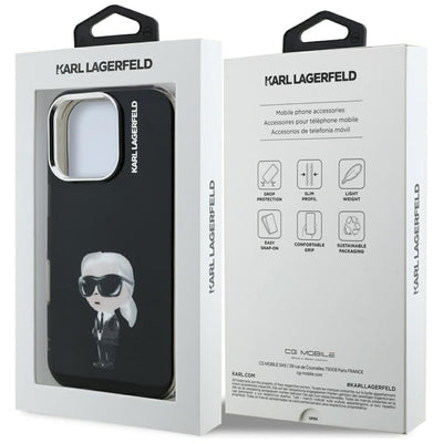 Karl Lagerfeld IML Aquarelle Karl &amp; Logo MagSafe Case for iPhone 16 Pro Max - Black