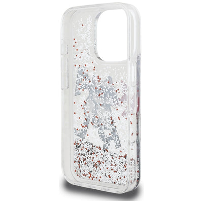 Karl Lagerfeld Liquid Glitter Choupette Logo Case for iPhone 16 Pro Max - Clear