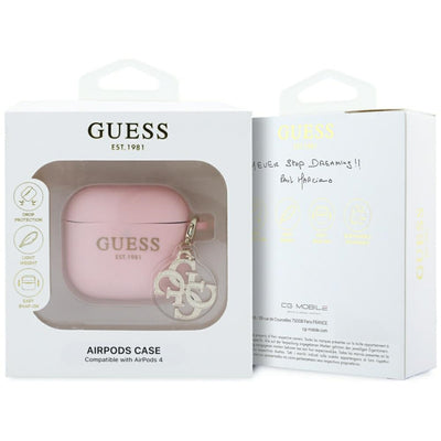 Guess AirPods 4 cover Silicone 4G Charm case - pink