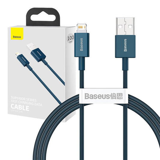 Baseus Superior Series Cable USB to iP 2.4A 1m (blue) - Product Image 1