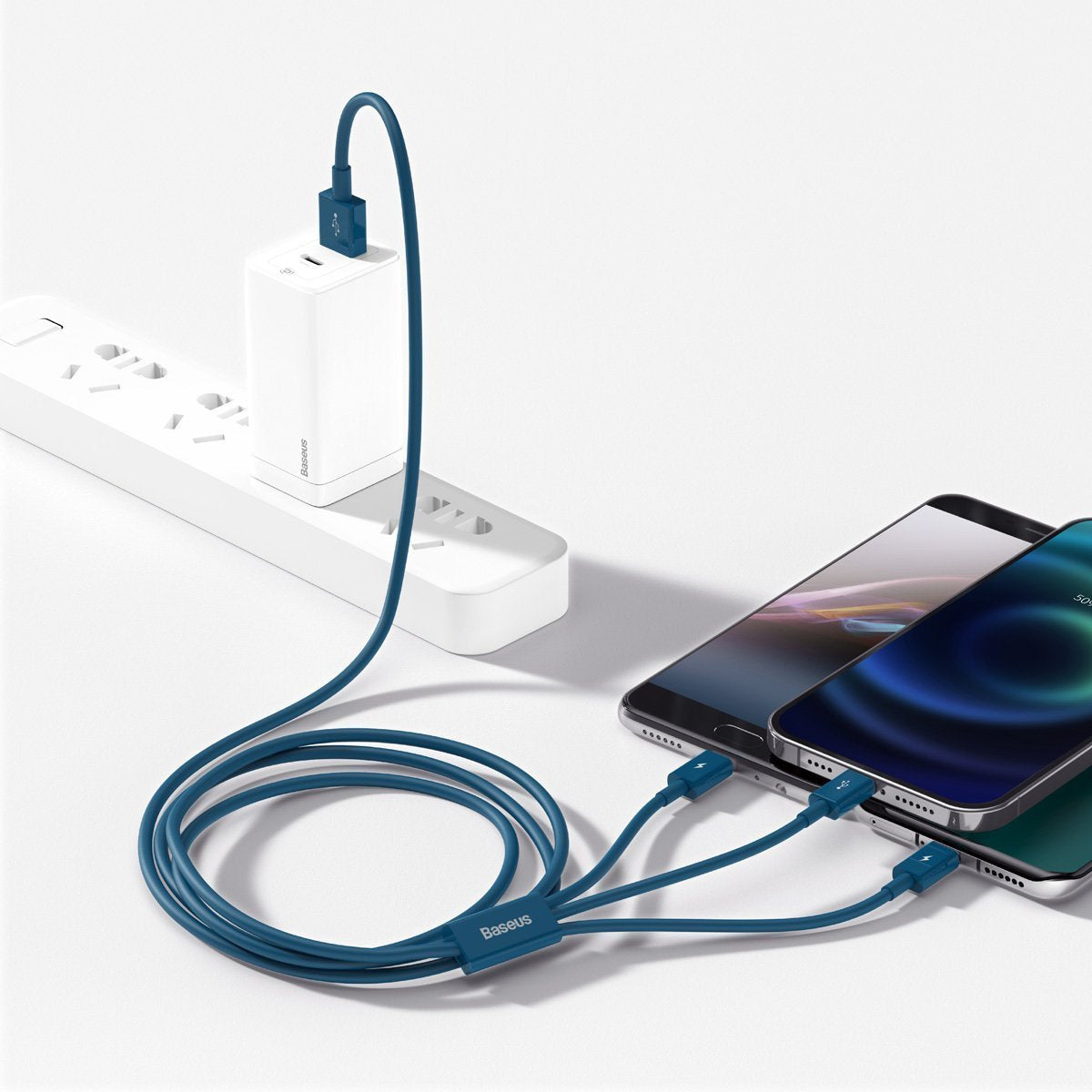 USB cable 3in1 Baseus Superior Series, USB to micro USB / USB-C / Lightning, 3.5A, 1.5m (blue) - Product Image 9