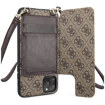 Etui Guess 4G Crossbody na iPhone 11 Pro Max - brązowe