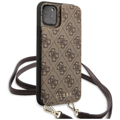 Etui Guess 4G Crossbody na iPhone 11 Pro Max - brązowe