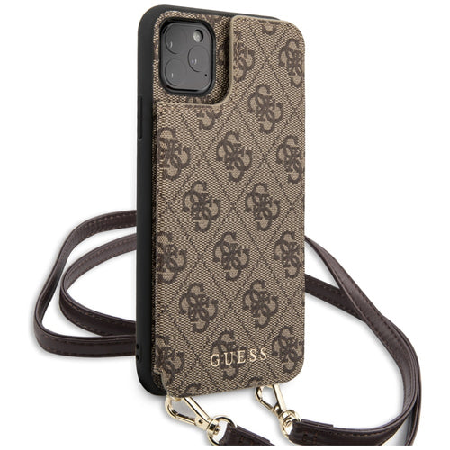 Etui Guess 4G Crossbody na iPhone 11 Pro Max - brązowe